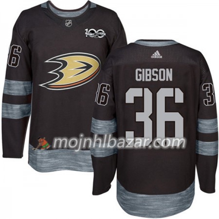 Dresovi Anaheim Ducks John Gibson 36 1917-2017 100th Anniversary Adidas Crna Authentic - Muške Dresovi Anaheim Ducks John Gibson 36 1917-2017 100th Anniversary Adidas Crna Authentic - Muške